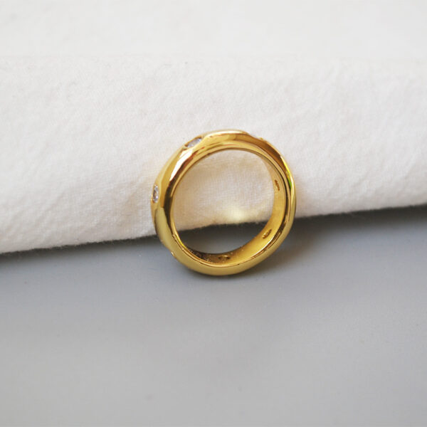 Elevate Your Everyday: Exquisite Brass Ring with 18K Gold Plating - Image 2