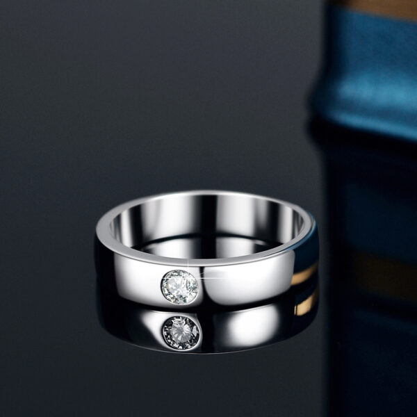 Timeless Strength, Unmatched Brilliance: Sterling Silver Men’s Moissanite Ring - Image 3