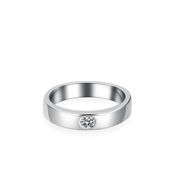 Timeless Strength, Unmatched Brilliance: Sterling Silver Men’s Moissanite Ring - Image 2